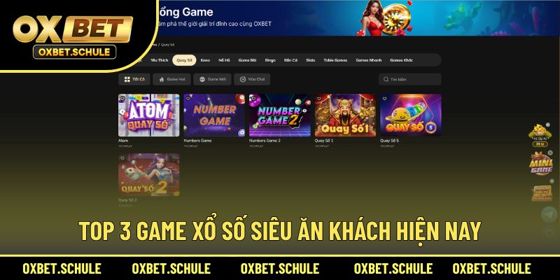 Bật mí 3 trò chơi xổ số hot ở nhà cái