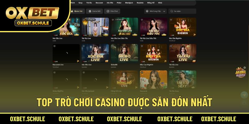 Tập hợp 3 trò chơi sòng bạc nổi bật nhất